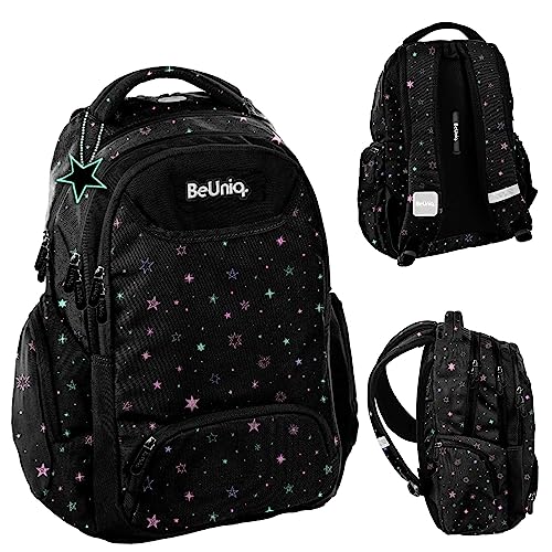 PASO BeUniq Backpack with Stars, School Bag, Black., L, Black PASO BeUniq Backpack with Stars, School Bag, Black., L, Black von PASO