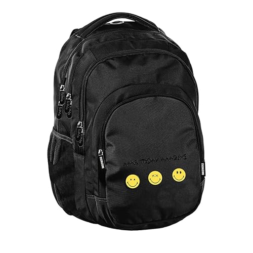 PASO SM23LB-2706, Schulrucksack SMILEY BeUniq, Black PASO SM23LB-2706, Schulrucksack SMILEY BeUniq, Black von PASO