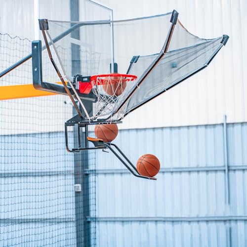 Basketball-Rebounder-Aufsatz für Jugendliche und Erwachsene, Leichter, um 180° drehbarer Ballrücklauf für Basketballkorb, trichterförmiger Schusstrainer (Black) von PASPRT