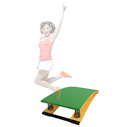 Gymnastik-Sprungbrett für Erwachsene/Jugendliche, 4 Federn, elastisches Holzbrett für Heimspielzimmer, Leichtathletik-Trainingsgelände (Green) von PASPRT