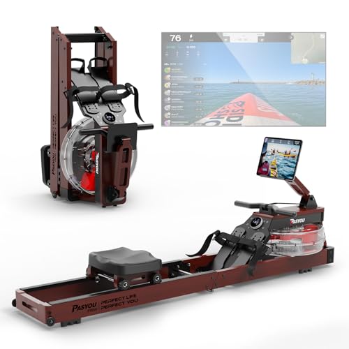 PASYOU Rudergerät für Zuhause aus Eiche, Wasserrudergerät klappbar mit Bluetooth Display &30 Tage kostenlose Kinomap-Mitgliedschaft,Rudermaschine mit Verstellbarer Tablethalterung 150kg belastbar PW60 PASYOU Rudergerät für Zuhause aus Eiche, Wasserrudergerät klappbar mit Bluetooth Display &30 Tage kostenlose Kinomap-Mitgliedschaft,Rudermaschine mit Verstellbarer Tablethalterung 150kg belastbar PW60 von PASYOU