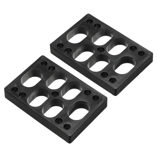 PATIKIL 1/2" Skateboard Riser Pads, 2er Pack PU 3x2 Skateboard Riser Pads geneigte Keilstoßdämpfer für Skateboard Truck, Schwarz von PATIKIL