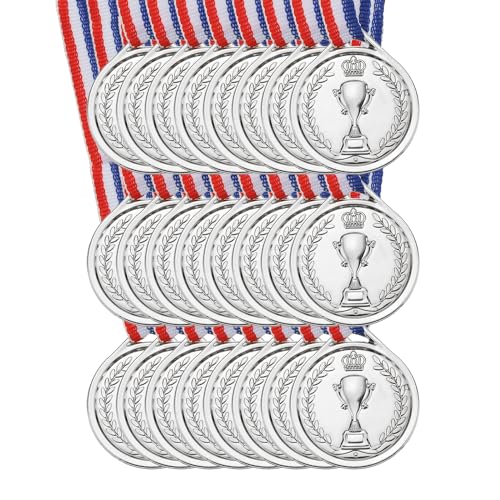 PATIKIL 1,5" Mini Silber Medaillen, 24er Pack Plastik Gewinner Medaillen für den 2. Platz mit Halsband für Tischtennis Spiele, Sportwettbewerbe, Partygeschenke PATIKIL 1,5" Mini Silber Medaillen, 24er Pack Plastik Gewinner Medaillen für den 2. Platz mit Halsband für Tischtennis Spiele, Sportwettbewerbe, Partygeschenke von PATIKIL