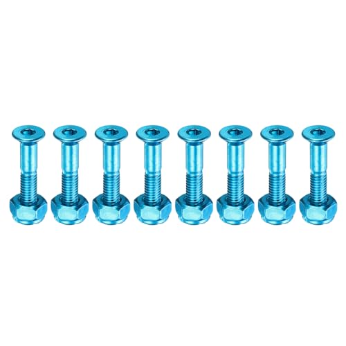 PATIKIL 1" Skateboard-Hardware-Schraube, 8er-Set aus Karbonstahl für die Befestigung von LKW-Schrauben und Muttern für Skateboard Cruiser, Blau PATIKIL 1" Skateboard-Hardware-Schraube, 8er-Set aus Karbonstahl für die Befestigung von LKW-Schrauben und Muttern für Skateboard Cruiser, Blau von PATIKIL