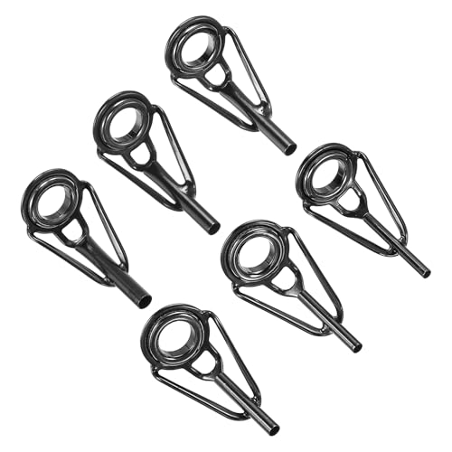 PATIKIL 1.2-2.2mm Angelrute Spitze Reparatur Kit 6Stk Edelstahl Pfahl Ring Leitfaden Ersatz für Salzwasser Süßwasser Fischen Schwarz PATIKIL 1.2-2.2mm Angelrute Spitze Reparatur Kit 6Stk Edelstahl Pfahl Ring Leitfaden Ersatz für Salzwasser Süßwasser Fischen Schwarz von PATIKIL