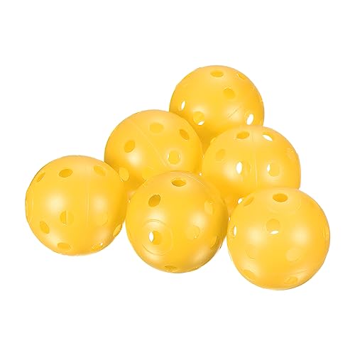 PATIKIL 12Pack 41mm Golf Praxis Bälle Plastik Luftstrom Hohl Training mit Löcher für Innen Schaukel Übung Gelb PATIKIL 12Pack 41mm Golf Praxis Bälle Plastik Luftstrom Hohl Training mit Löcher für Innen Schaukel Übung Gelb von PATIKIL