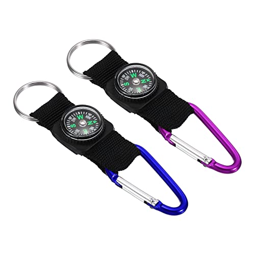 PATIKIL 2 in 1 Satz Kompass Schlüsselanhänger Gürtel Clip Entdecker Party Gefälligkeiten für Camping im Freien Lila Blau PATIKIL 2 in 1 Satz Kompass Schlüsselanhänger Gürtel Clip Entdecker Party Gefälligkeiten für Camping im Freien Lila Blau von PATIKIL