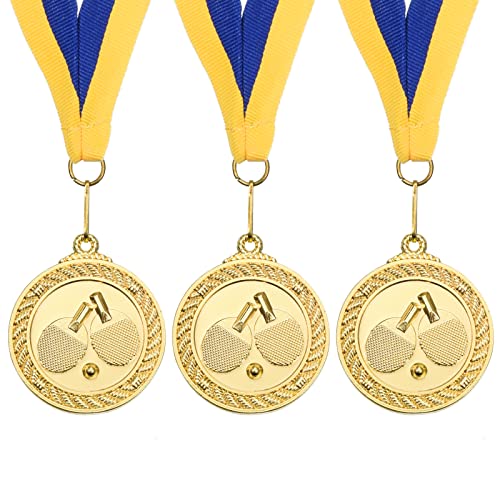 PATIKIL 3 Stück 2" Tischtennis Medaillen Tischtennis Award Medaillen Goldmedaille mit Band Blau Gelb für Spiele Sportwettbewerbe PATIKIL 3 Stück 2" Tischtennis Medaillen Tischtennis Award Medaillen Goldmedaille mit Band Blau Gelb für Spiele Sportwettbewerbe von PATIKIL