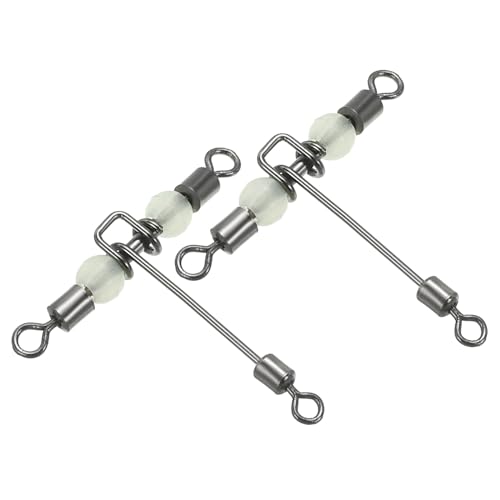 PATIKIL 3-Wege-Wirbel 66 lbs, 20er Packung Kreuzlinien-T-Turn-Rollwirbel mit leuchtenden Perlen für Wels-Surf-Rig, Schwarz PATIKIL 3-Wege-Wirbel 66 lbs, 20er Packung Kreuzlinien-T-Turn-Rollwirbel mit leuchtenden Perlen für Wels-Surf-Rig, Schwarz von PATIKIL