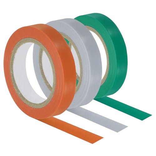 PATIKIL 32,8 Fuß Grip Finishing Tape, 3er Pack PVC Schläger Finishing Tapes Schlägerzubehör Klebendes Siegel für Tennis Badminton, Grün/Silber/Orange von PATIKIL