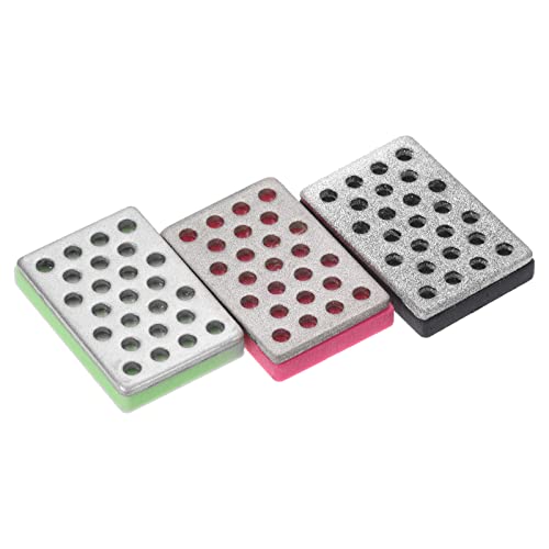 PATIKIL 3Pack 1.2"x0.8" Extra-Grob/Fein/Extra-Fein Ski Snowboard Diamantstein Ski Kantenschleifer Diamant Kantenfeile Snowboard Schleifscheibe Schwarz/Fuchsia/Grün von PATIKIL