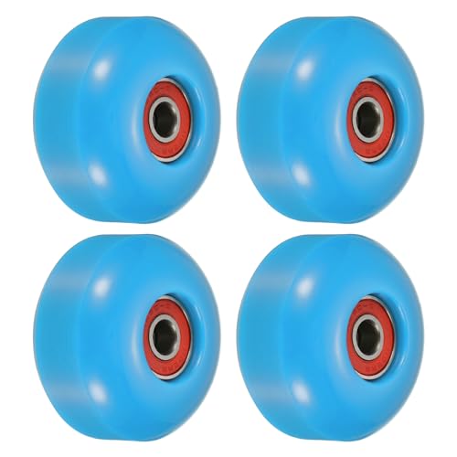 PATIKIL 4 Stück 52mm Longboard Rollen mit Lager ABEC-9 Skateboard Rad Straße Rollen für Skateboards Cruiser Räder Ersatz 95A Blau Rot von PATIKIL