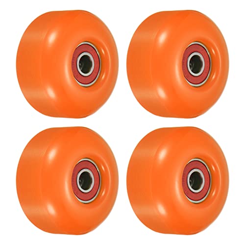 PATIKIL 4 Stück 52mm Longboard Rollen mit Lager ABEC-9 Skateboard Rad Straße Rollen für Skateboards Cruiser Räder Ersatz 95A Orange Rot von PATIKIL