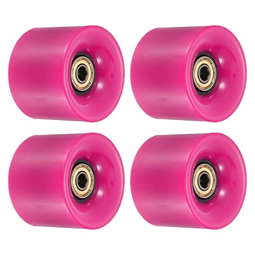 PATIKIL 4 Stück 60mm Longboards Rollen mit Lager ABEC-1 Skateboard Rad Straße Rollen für Skateboards Cruiser Räder Ersatz 80A Rose Rot Goldton von PATIKIL