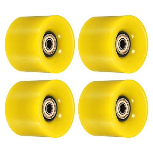 PATIKIL 4 Stück 60mm Longboard Rollen mit Lager ABEC-11 Skateboard Rad Straße Rollen für Skateboards Cruiser Räder Ersatz 80A Goldton Gelb von PATIKIL