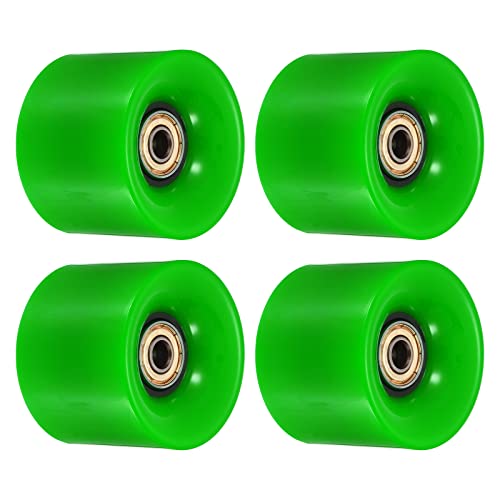 PATIKIL 4 Stück 60mm Longboard Rollen mit Lager ABEC-11 Skateboard Rad Straße Rollen für Skateboards Cruiser Räder Ersatz 80A Grün Goldton von PATIKIL