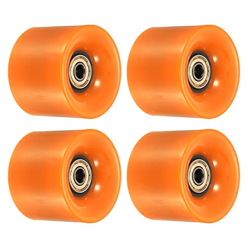 PATIKIL 4 Stück 60mm Longboard Rollen mit Lager ABEC-11 Skateboard Rad Straße Rollen für Skateboards Cruiser Räder Ersatz 80A Orange Goldton von PATIKIL