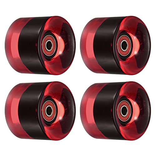 PATIKIL 4 Stück 60mm Longboard Rollen mit Lager ABEC-9 Skateboard Rad Straße Rollen für Skateboards Cruiser Räder Ersatz 80A Klar Rot PATIKIL 4 Stück 60mm Longboard Rollen mit Lager ABEC-9 Skateboard Rad Straße Rollen für Skateboards Cruiser Räder Ersatz 80A Klar Rot von PATIKIL