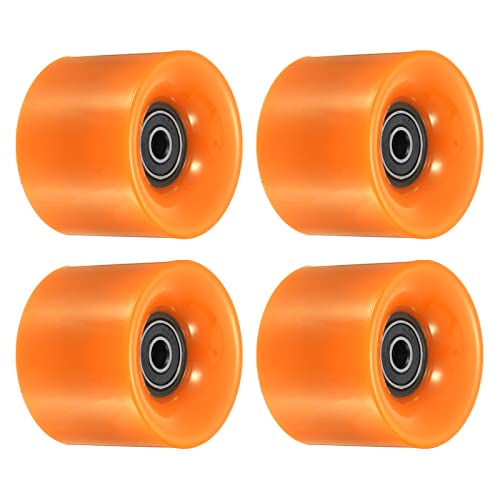 PATIKIL 4 Stück 60mm Longboard Rollen mit Lager ABEC-9 Skateboard Rad Straße Rollen für Skateboards Cruiser Räder Ersatz 80A Orange, Schwarz von PATIKIL