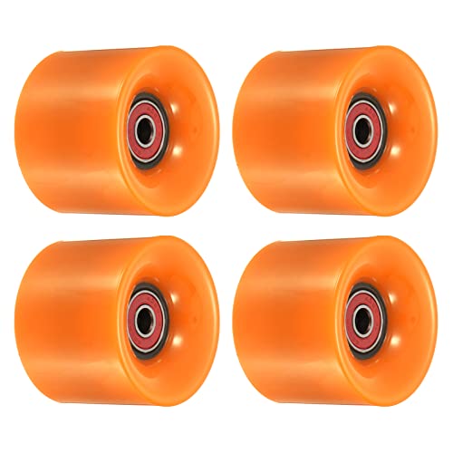 PATIKIL 4 Stück 60mm Longboard Rollen mit Lager ABEC-9 Skateboard Rad Straße Rollen für Skateboards Cruiser Räder Ersatz 80A Orange Rot von PATIKIL