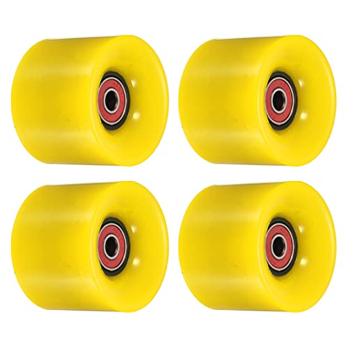 PATIKIL 4 Stück 60mm Longboard Rollen mit Lager ABEC-9 Skateboard Rad Straße Rollen für Skateboards Cruiser Räder Ersatz 80A Rot Gelb von PATIKIL