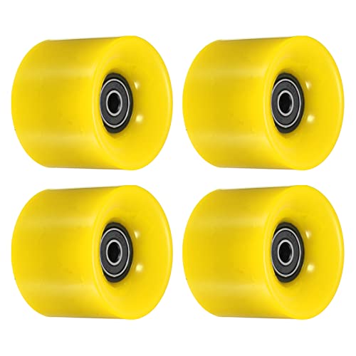 PATIKIL 4 Stück 60mm Longboard Rollen mit Lager ABEC-9 Skateboard Rad Straße Rollen für Skateboards Cruiser Räder Ersatz 80A Schwarz Gelb von PATIKIL