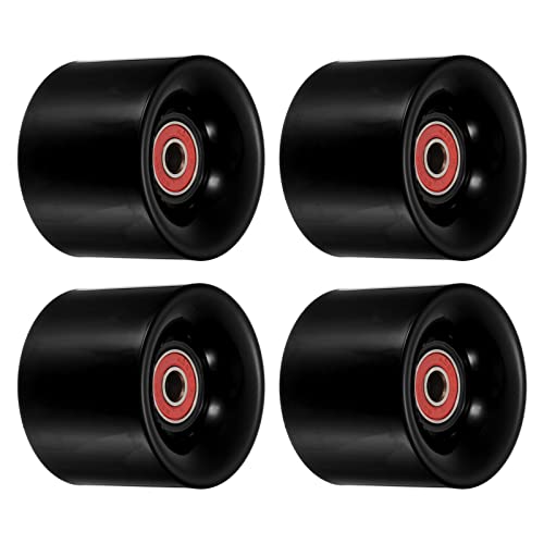 PATIKIL 4 Stück 60mm Longboard Rollen mit Lager ABEC-9 Skateboard Rad Straße Rollen für Skateboards Cruiser Räder Ersatz 80A Schwarz mit Rot von PATIKIL