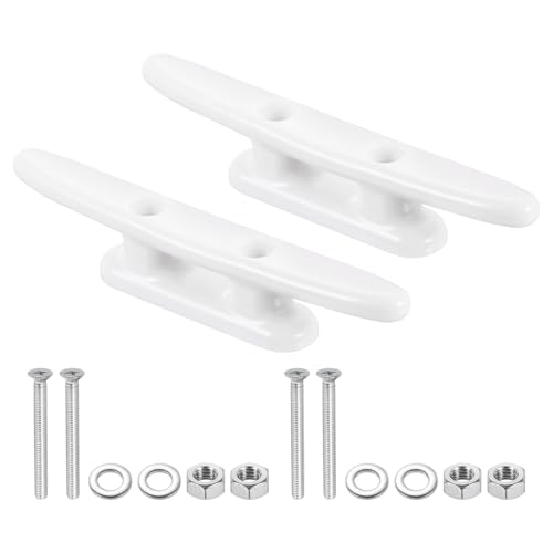 PATIKIL 4 Zoll Nylon Boot Dock Klampe 2er Pack Kajak Seil Klampe mit Schrauben für Bootsdocks Kajaks Marine Nautische Dekoration, Weiß PATIKIL 4 Zoll Nylon Boot Dock Klampe 2er Pack Kajak Seil Klampe mit Schrauben für Bootsdocks Kajaks Marine Nautische Dekoration, Weiß von PATIKIL