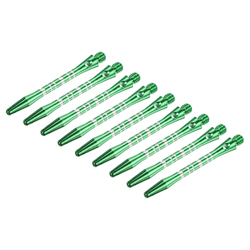 PATIKIL 45mm Dartschäfte Medium 2BA Gewinde Aluminum Dart Stems Dart Zubehör Wurfbeschlag für Stahlspitze - 9 Pack (Silber Ton Grün) von PATIKIL