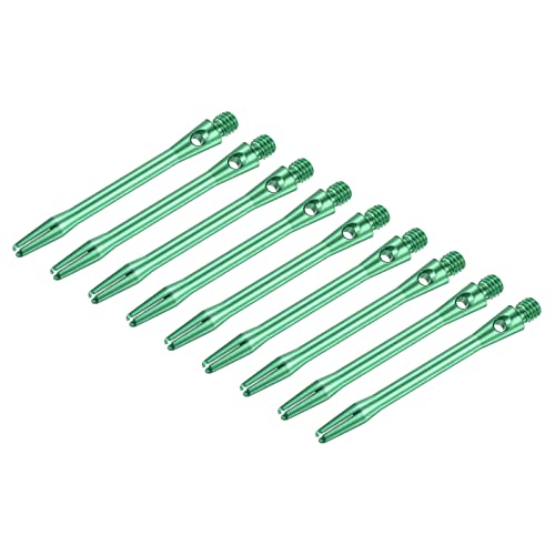 PATIKIL 48mm Aluminium Dartschäfte, Medium 2BA Gewinde Dartspitzen Dartzubehör Wurfzubehör für Stahlspitzen - 9er Pack (Grün) von PATIKIL