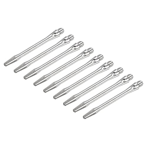 PATIKIL 48mm Aluminium Dartschäfte, Medium 2BA Gewinde Dartstiele Dartzubehör Wurfzubehör für Stahlspitzen - 9er Pack (silberfarben) von PATIKIL