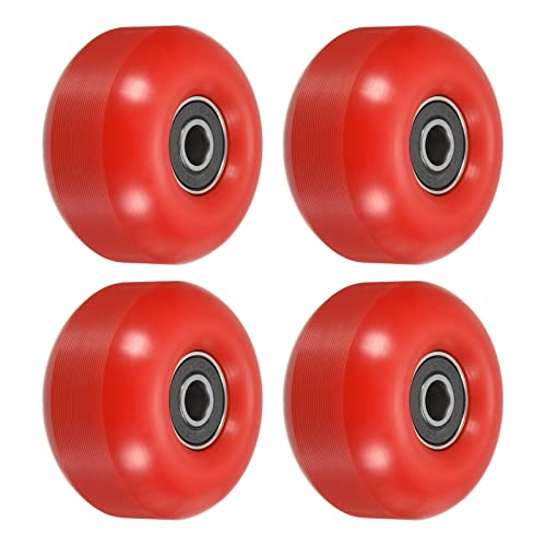 PATIKIL 4Pack 52mm Skateboard Räder mit Lager Straßenräder für Rollbretter Cruiser Rad Ersatz 95A Rot Schwarz von PATIKIL