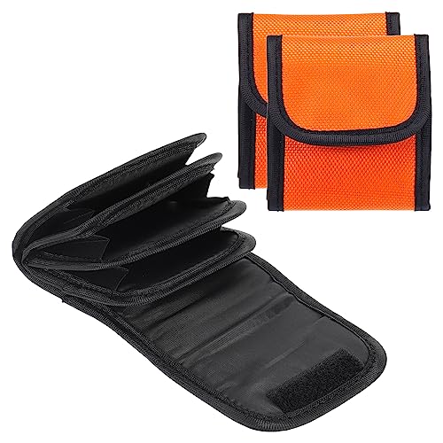 PATIKIL 58mm Kamera Filtergehäuse 2 Pack 4 Tasche Kamera Filtergehäuse Beutel Wasserbeständig Staubdicht Filter Tragetasche für Fotografie Filter Lagerung Orange von PATIKIL