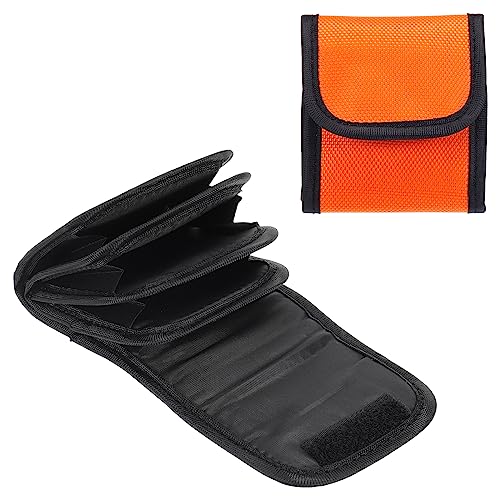 PATIKIL 58mm Kamera Filtergehäuse 4 Tasche Kamera Filtergehäuse Beutel Wasserbeständig Staubdicht Filter Tragetasche für Fotografie Filter Lagerung Orange von PATIKIL