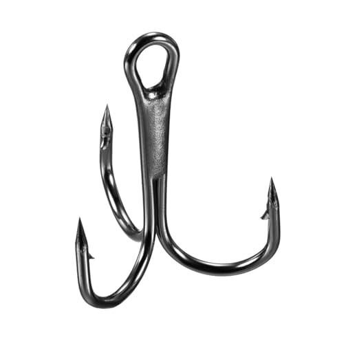 PATIKIL 6# Angel-Drillinge, 10 Stück, 3 x Starke Drillinge, Angelhaken aus Hartstahl, rund gebogen, mit Widerhaken, für Süßwasser, Salzwasser, Schwarz PATIKIL 6# Angel-Drillinge, 10 Stück, 3 x Starke Drillinge, Angelhaken aus Hartstahl, rund gebogen, mit Widerhaken, für Süßwasser, Salzwasser, Schwarz von PATIKIL