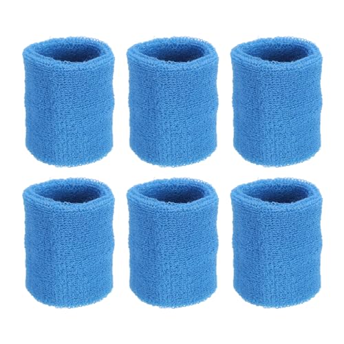 PATIKIL 6 Packung Schweißbänder Handgelenk 8x10cm Weiche Verdickte Baumwolle Fitness Arm Schweißband für Tennis Basketball Fußball, Himmel Blau PATIKIL 6 Packung Schweißbänder Handgelenk 8x10cm Weiche Verdickte Baumwolle Fitness Arm Schweißband für Tennis Basketball Fußball, Himmel Blau von PATIKIL