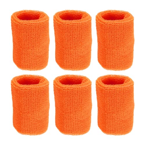 PATIKIL 6 Packung Schweißbänder Handgelenk 8x10cm Weiche Verdickte Baumwolle Fitness Arm Schweißband für Tennis Basketball Fußball, Orange PATIKIL 6 Packung Schweißbänder Handgelenk 8x10cm Weiche Verdickte Baumwolle Fitness Arm Schweißband für Tennis Basketball Fußball, Orange von PATIKIL