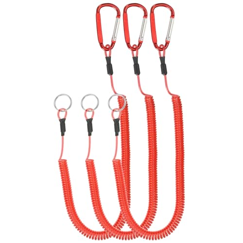 PATIKIL 6.5 Fuß Feder Angel Umhängeband 3Stk Einziehbare Gewickelte Leine Spiral Spule Schlüsselanhänger Kordel mit Metall Clip und Spaltring für Zangen Bootfahren Fliegen Angeln Rot PATIKIL 6.5 Fuß Feder Angel Umhängeband 3Stk Einziehbare Gewickelte Leine Spiral Spule Schlüsselanhänger Kordel mit Metall Clip und Spaltring für Zangen Bootfahren Fliegen Angeln Rot von PATIKIL