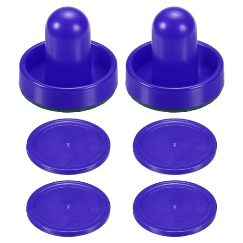 PATIKIL 60mm Air Hockey Schieber und Air Hockey Pucks, Ersatzgriffe Paddles Zubehör für Spieltisch (2 Schieber mit Pads, 4 Pucks) von PATIKIL