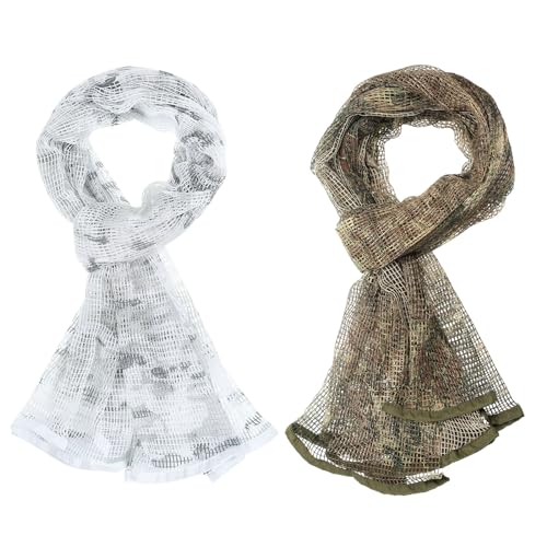 PATIKIL 71"x35" Tarnungsschleier-Schal, 2 Stück Tarnnetz-Schleier Tarn-Mesh-Halstücher Wüsten-Mesh-Schals für Outdoor-Aktivitäten, Schneetarnung/Grün PATIKIL 71"x35" Tarnungsschleier-Schal, 2 Stück Tarnnetz-Schleier Tarn-Mesh-Halstücher Wüsten-Mesh-Schals für Outdoor-Aktivitäten, Schneetarnung/Grün von PATIKIL
