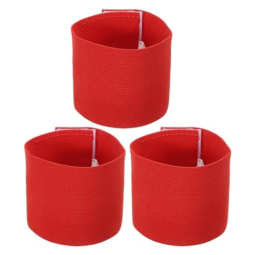 PATIKIL 9.4x2.5 Fußball Kapitänsbinde, 3er Pack Nylon Unisex Elastische Armabzeichen Verstellbar für Erwachsene, Rot PATIKIL 9.4x2.5 Fußball Kapitänsbinde, 3er Pack Nylon Unisex Elastische Armabzeichen Verstellbar für Erwachsene, Rot von PATIKIL