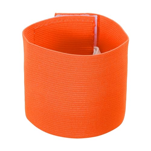 PATIKIL 9.4x2.5 Fußball Kapitänsbinde, Nylon Unisex Elastische Armbinde Verstellbar für Jugendliche und Erwachsene, Orange von PATIKIL