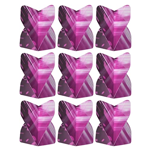 PATIKIL 9Pack Pfeilflüge PET Standard Pfeile Zubehör Ersatzteile für Weichspitze Stahl Spitze Dick Stripe Stil Schwarz Rosa von PATIKIL