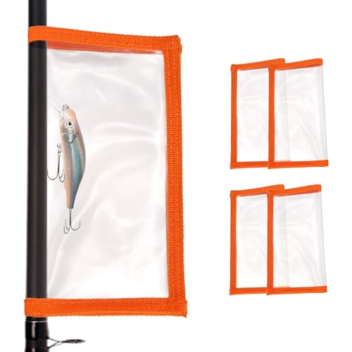 PATIKIL Angelköderwickel, 9,9 x 18 cm, 5 Stück, langlebige, transparente PVC-Köderabdeckungen, Angelhakenabdeckungen, Köderaufbewahrung, leicht zu sehen, Köder halten das Angeln sicher, Orange von PATIKIL