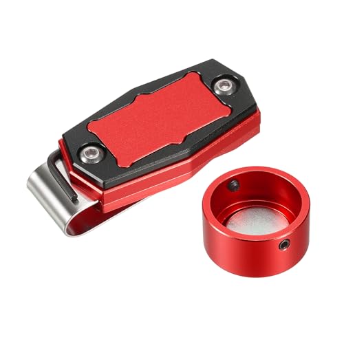 PATIKIL Billard Magnetischer Kreidehalter, Runder Aluminiumlegierung Pool Billard Queue Kreide Spitzenetui mit Gürtelclip für Snooker Sportzubehör, Rot Schwarz PATIKIL Billard Magnetischer Kreidehalter, Runder Aluminiumlegierung Pool Billard Queue Kreide Spitzenetui mit Gürtelclip für Snooker Sportzubehör, Rot Schwarz von PATIKIL
