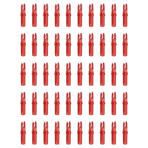 PATIKIL Bogenschießen Pfeilnocken 6,2 mm 0,244", 50er Packung Ersatznocken für Schießen, Rot PATIKIL Bogenschießen Pfeilnocken 6,2 mm 0,244", 50er Packung Ersatznocken für Schießen, Rot von PATIKIL
