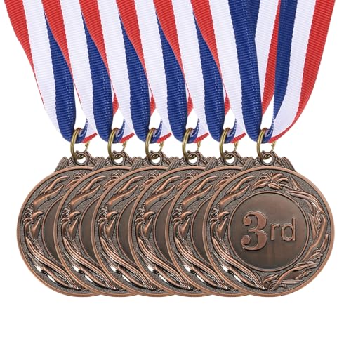 PATIKIL Bronze Award Medals 2.6 Inch, 6 Pieces Winner Award Medals 3rd Place Gold Prize Style with Neck Ribbon for Games Sports Competitions von PATIKIL