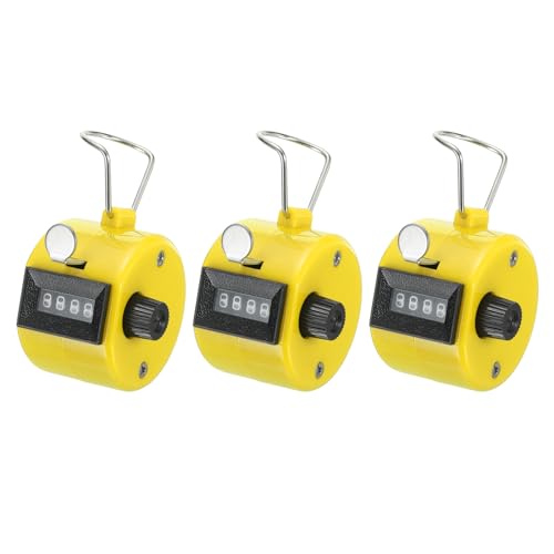 PATIKIL Clicker Counter 3 Pack Handheld Tally Counter Mechanisch 4-stellige Nummer Click Abstand Zähler für Coaching Stricken Golf Runden Angeln Gelb PATIKIL Clicker Counter 3 Pack Handheld Tally Counter Mechanisch 4-stellige Nummer Click Abstand Zähler für Coaching Stricken Golf Runden Angeln Gelb von PATIKIL