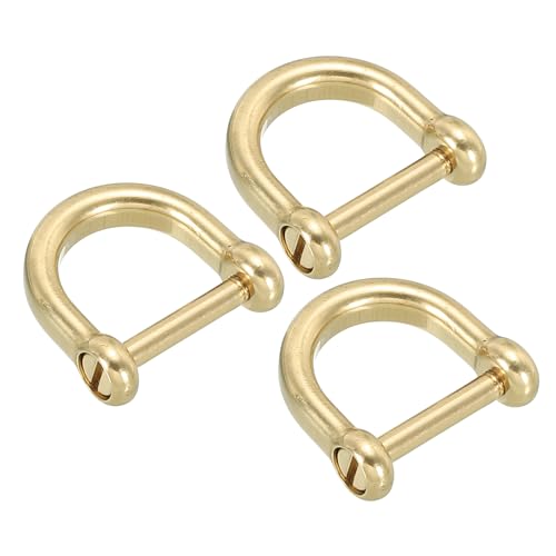 PATIKIL D-Ring Schäkel, 3 Stück 1/2 Zoll Innenbreite Solide Reines Messing U-Form Kleine Schäkel für DIY Lederhandwerk Ersatz PATIKIL D-Ring Schäkel, 3 Stück 1/2 Zoll Innenbreite Solide Reines Messing U-Form Kleine Schäkel für DIY Lederhandwerk Ersatz von PATIKIL
