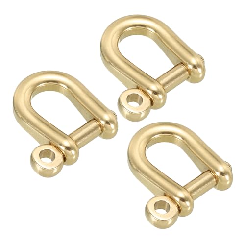 PATIKIL D-Ring Schäkel, 3 Stück 1/4 Zoll Innenbreite Massivmessing U-Form Kleine Schäkel für DIY Lederhandwerk Ersatz PATIKIL D-Ring Schäkel, 3 Stück 1/4 Zoll Innenbreite Massivmessing U-Form Kleine Schäkel für DIY Lederhandwerk Ersatz von PATIKIL